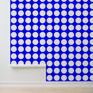 Trendy Blue and White Dotted Wallpaper