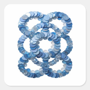 Trendy Blue BLUE SEQUINS Gift Sticker