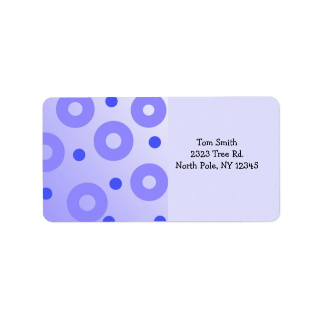 Trendy Blue Circles and Dots Label (Front)