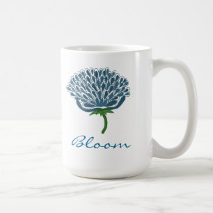 Trendy Blue Flower Coffee Mug