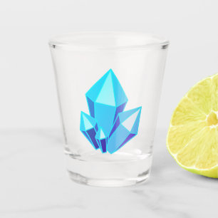 Trendy Blue Geode Gemstone Crystals Shot Glass