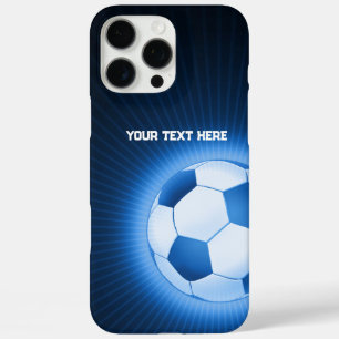Trendy Blue Glowing Soccer   Best Sport Gifts iPhone 16 Pro Max Case