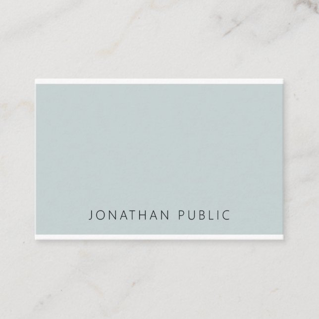 Trendy Blue Green Template Modern Elegant Clean Business Card (Front)