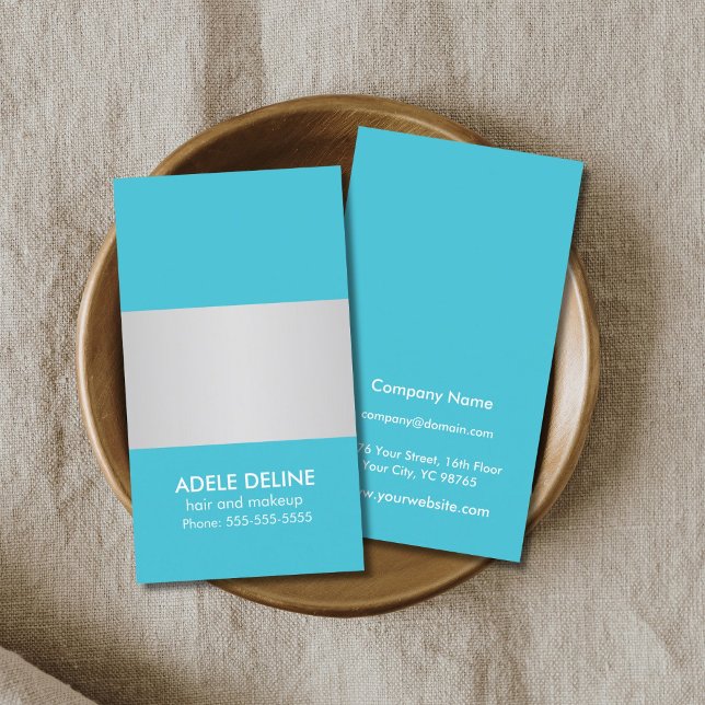 Trendy Blue Grey Striped Business Card Template (Creator Uploaded)