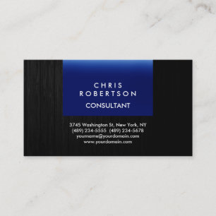 Trendy Blue Grey Wood Pattern Business Card