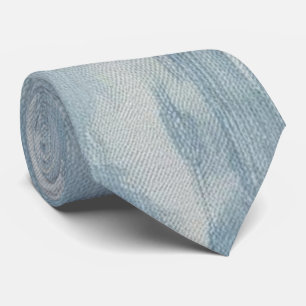 Trendy Blue Jean Fabric Neck Tie