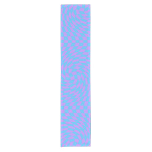 Trendy Blue & Lavender Purple Chequered Pattern   Short Table Runner