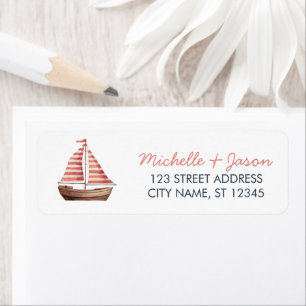 Trendy Blue Nautical Anchor Wedding Return Address