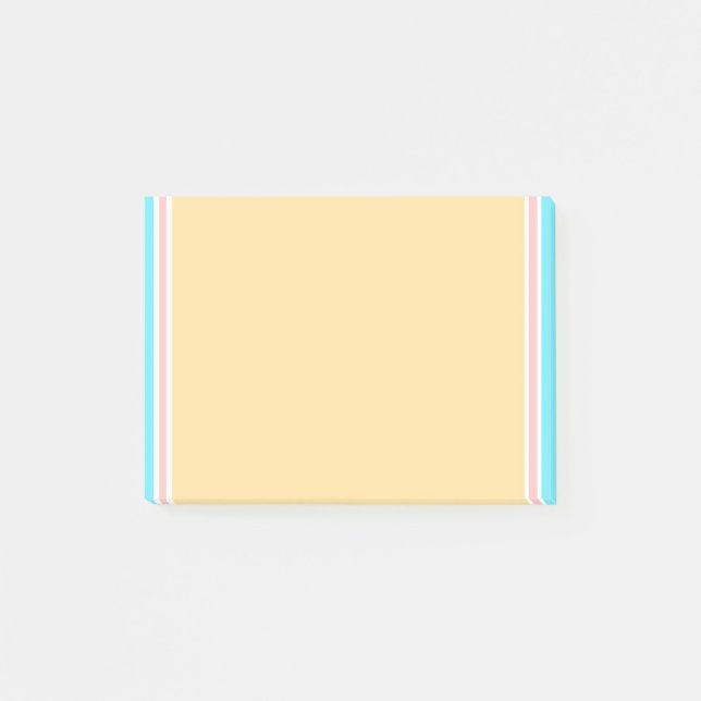 Trendy Blue Pink Yellow White Elegant Modern Blank Post-it Notes (Front)
