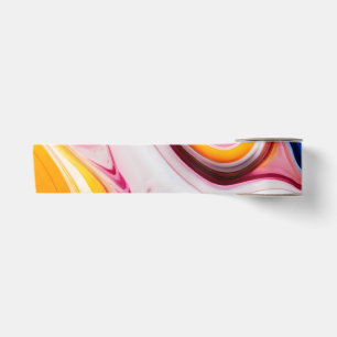 Trendy Blue Pink yellow white faux marble Satin Ribbon