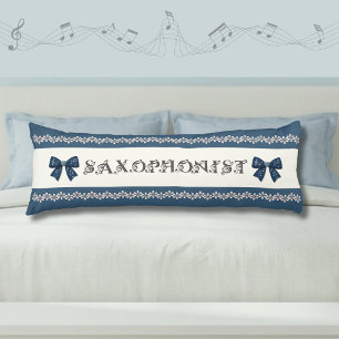 Trendy Blue Saxophone Decorative Music Body Pillow