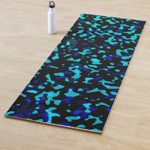 Trendy Blue Seagreen Camouflage Yoga Mat