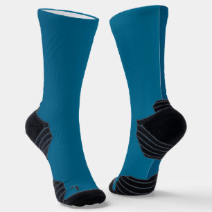 Trendy Blue Smooth Solid Socks