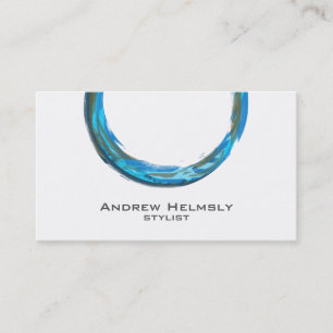Trendy Blue Teal Circle Business Cards