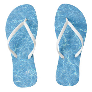 Trendy Blue Water Aqua Template Adult Slim Straps Flip Flops