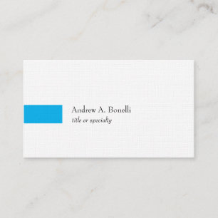 Trendy Blue White Professional Modern Business Card