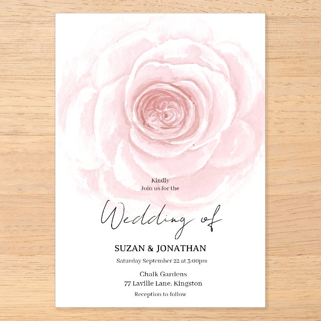 Trendy Blush Boho Wedding Invitation (Front)
