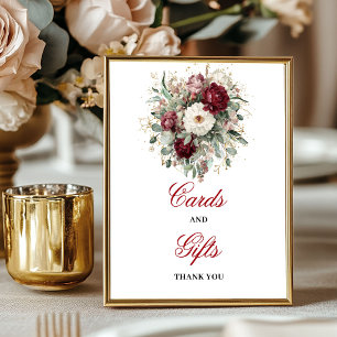 Trendy Blush Burgundy Cards and Gifts Sign