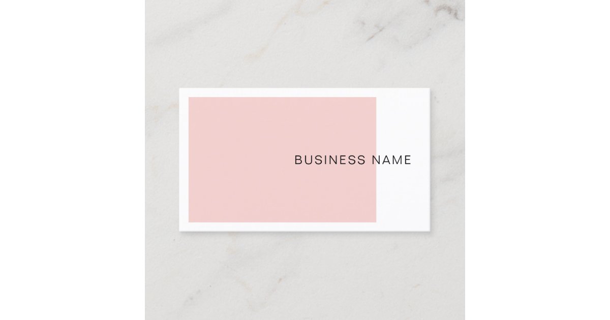 Trendy Blush Pink Elegant Company Modern Simple Business Card | Zazzle