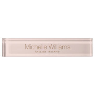 Trendy blush pink modern minimal nameplate