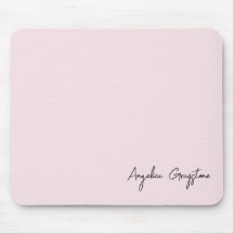 Trendy Blush Pink Personalised Name Mouse Pad