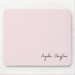 Trendy Blush Pink Personalised Name Mouse Pad
