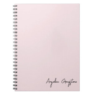 Trendy Blush Pink Personalised Name Notebook