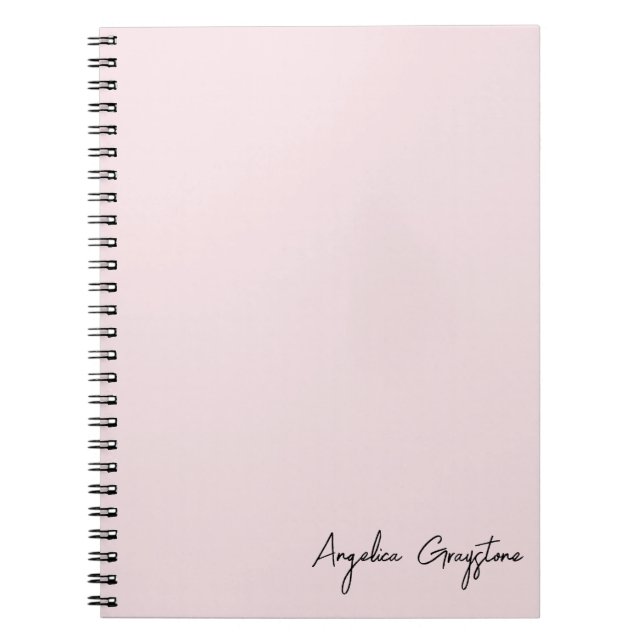 Trendy Blush Pink Personalised Name Notebook (Front)