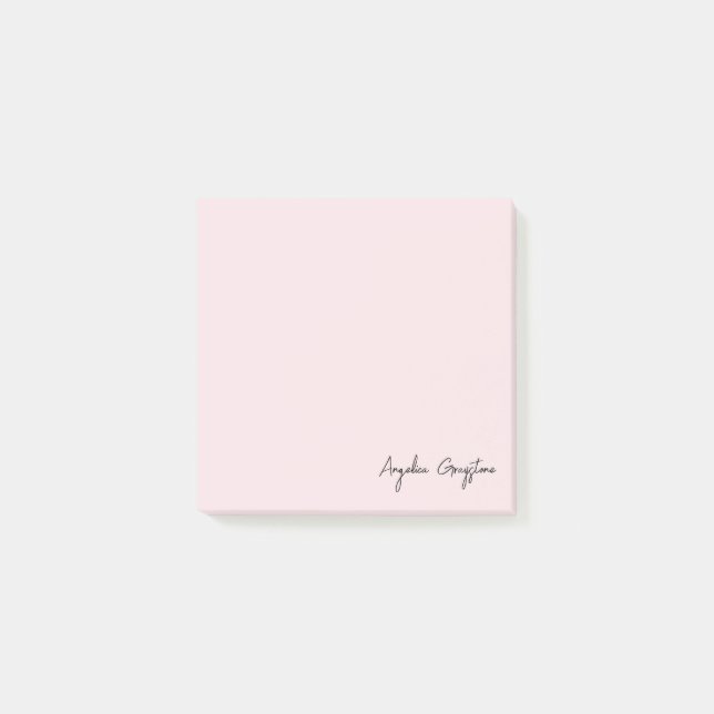 Trendy Blush Pink Personalised Name Post-it Notes (Front)