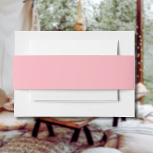 Trendy Blush Pink Solid Colour Classic Elegant Invitation Belly Band