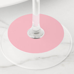 Trendy Blush Pink Solid Colour Classic Elegant Wine Glass Tag