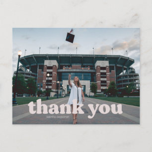 Trendy Blush Typography Graduation Thank You Postcard
