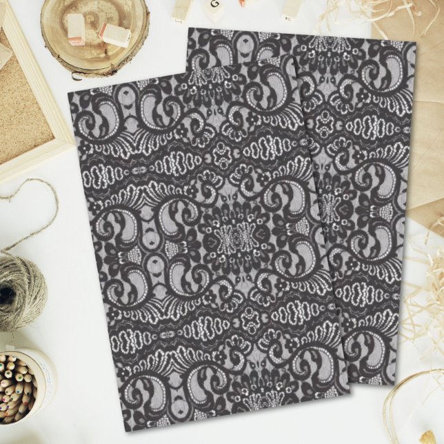 trendy bohemian girly Parisian black lace Tissue Paper (trendy bohemian girly Parisian black lace Tissue Paper)