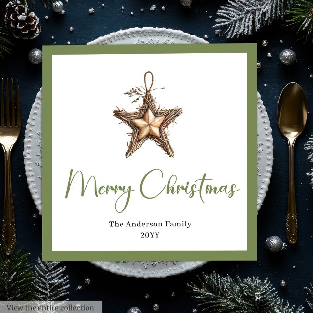 Trendy Bohemian Neutral Colors Christmas Napkins (Trendy Bohemian Neutral Colors Christmas Napkins)