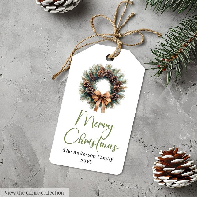 Trendy Bohemian Neutral Rustic Christmas Gift Tag (Trendy Bohemian Rustic Christmas Gift Tag Template

)