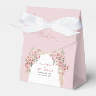 Trendy Boho arch soft peonies pampas eucalyptus Favour Box