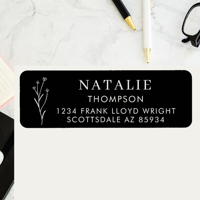 Trendy Boho Chic Black And White Return Address (Creator Uploaded)