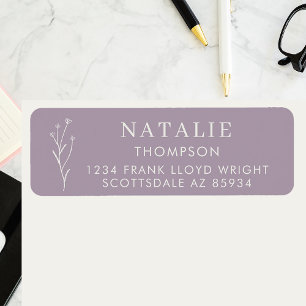 Trendy Boho Chic Lilac Lavender Return Address