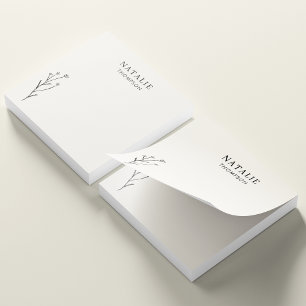 Trendy Boho Chic Rustic Black Flower Personalised Post-it Notes