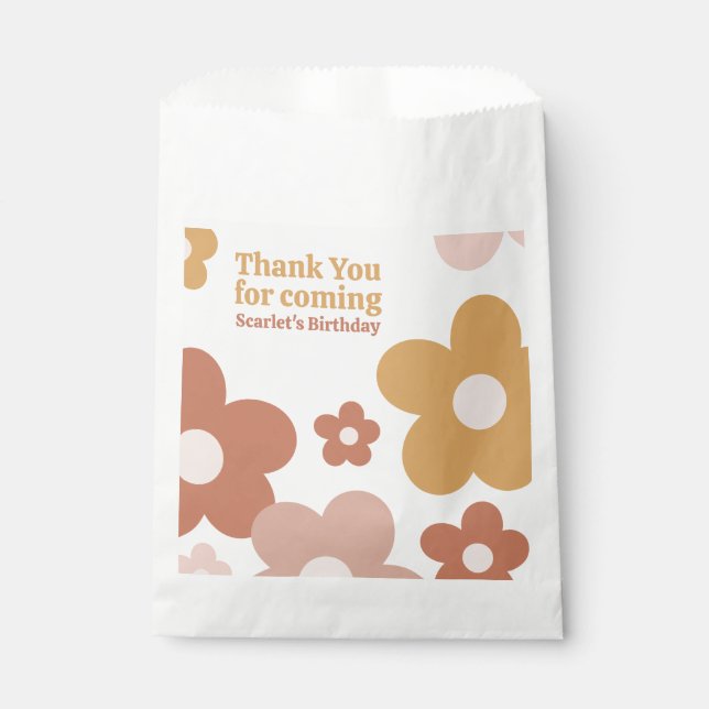 Trendy Boho Daisies Favour Bags (Front)