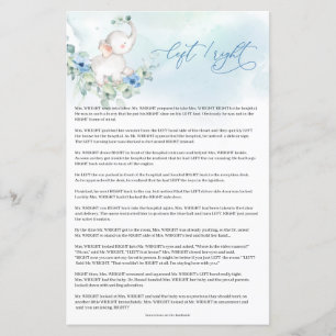 Trendy boho elephant blue floral Left Right game