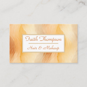 Trendy Boho Feathered Gold Hair Stylist Business Card