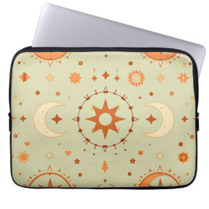 Trendy Boho Laptop Sleeve   Spiritual Sun & Moon