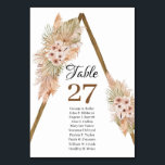 Trendy Boho Pampas Grass Dried Palm Wooden Arch Table Number<br><div class="desc">Trendy Boho Pampas Grass Dried Palm Wooden Arch wedding table number card, Remarkable trendy desert tropical design featured watercolor hand painted dried palm leaves mixed pampas grass reeds mixed tropical flowers and blush rose orchid and dusty pink roses and desert dusty rose combined modern calligraphy script font – stunning vision...</div>