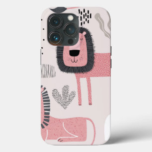 Trendy Boho Pink Lion Modern Tough Case