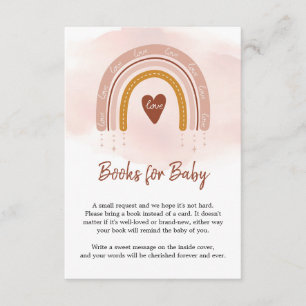 Trendy Boho Rusty Rainbow Blush Pink Book Request Enclosure Card