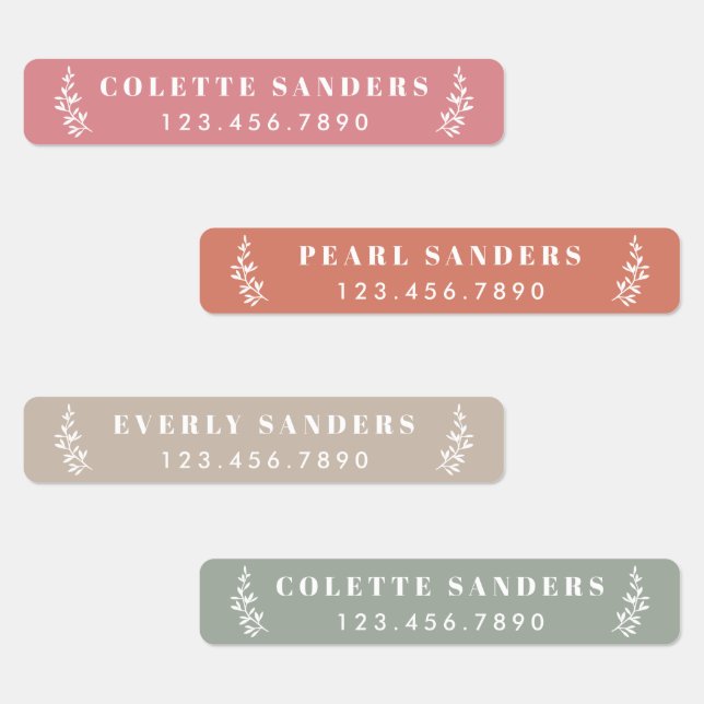 Trendy Boho Waterproof Name Labels (Group)
