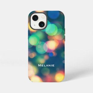 Trendy Bokeh Colourful Bubbles Personalised iPhone 13 Mini Case