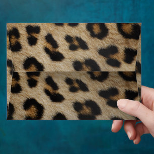 Trendy bold leopard fur animal print stylish fun envelope