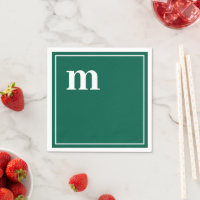 Trendy Bold Lower Case Monogram Emerald Green